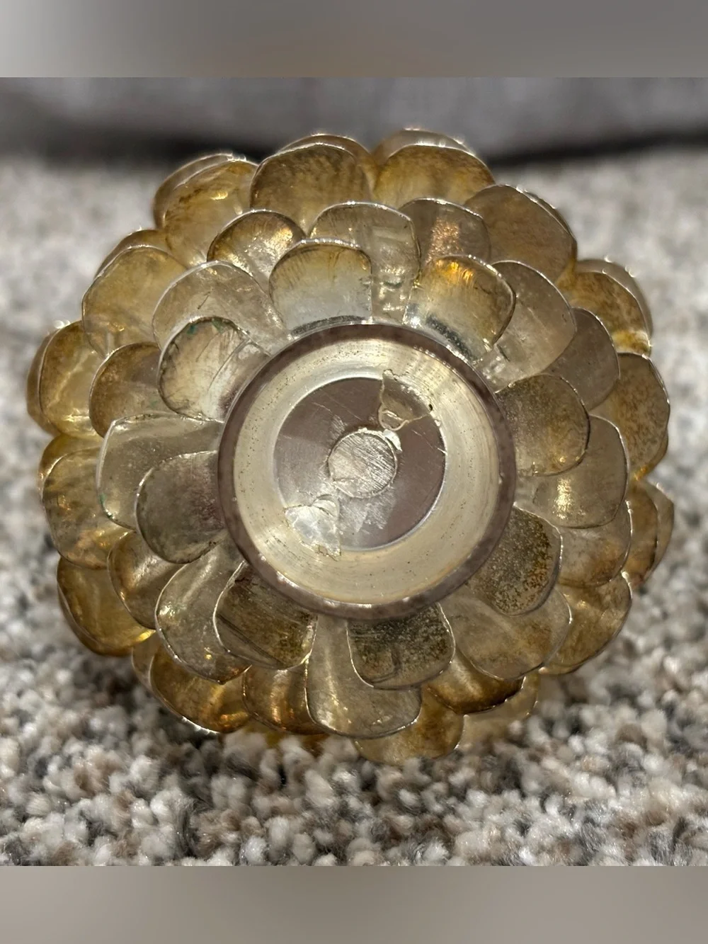 Pinecone Shape Candlestick Holders Set of 2 Vintage Silver-Plated Holiday Decor